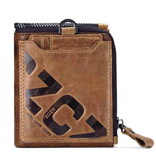 GZCZ Genuine Leather Men Wallet Fashion Coin Purse Card Holder Small Wallet Men Portomonee Male ...