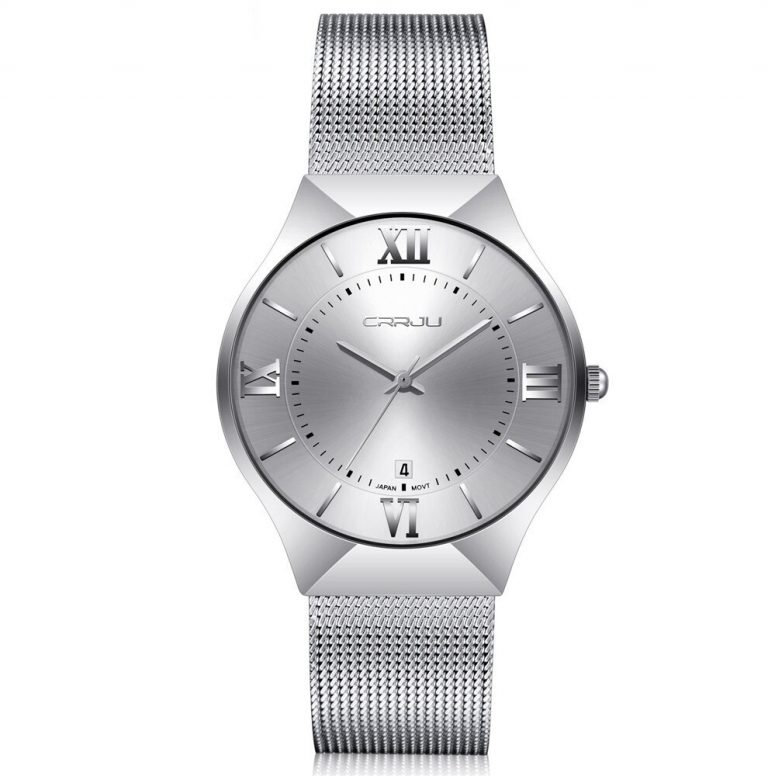 Mens Luxury Stainless Steel Quartz Watch - Ultra Flat Wrist Watch ...