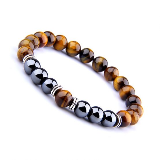 Natural Tiger Eye Beaded Bracelet For Men