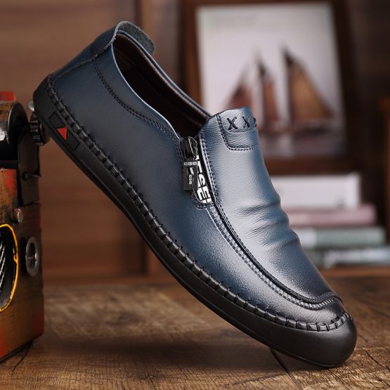Mens Leather Slip-On Loafers