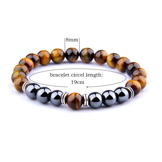 Natural Tiger Eye Beaded Bracelet For Men