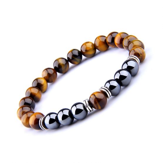 Natural Tiger Eye Beaded Bracelet For Men