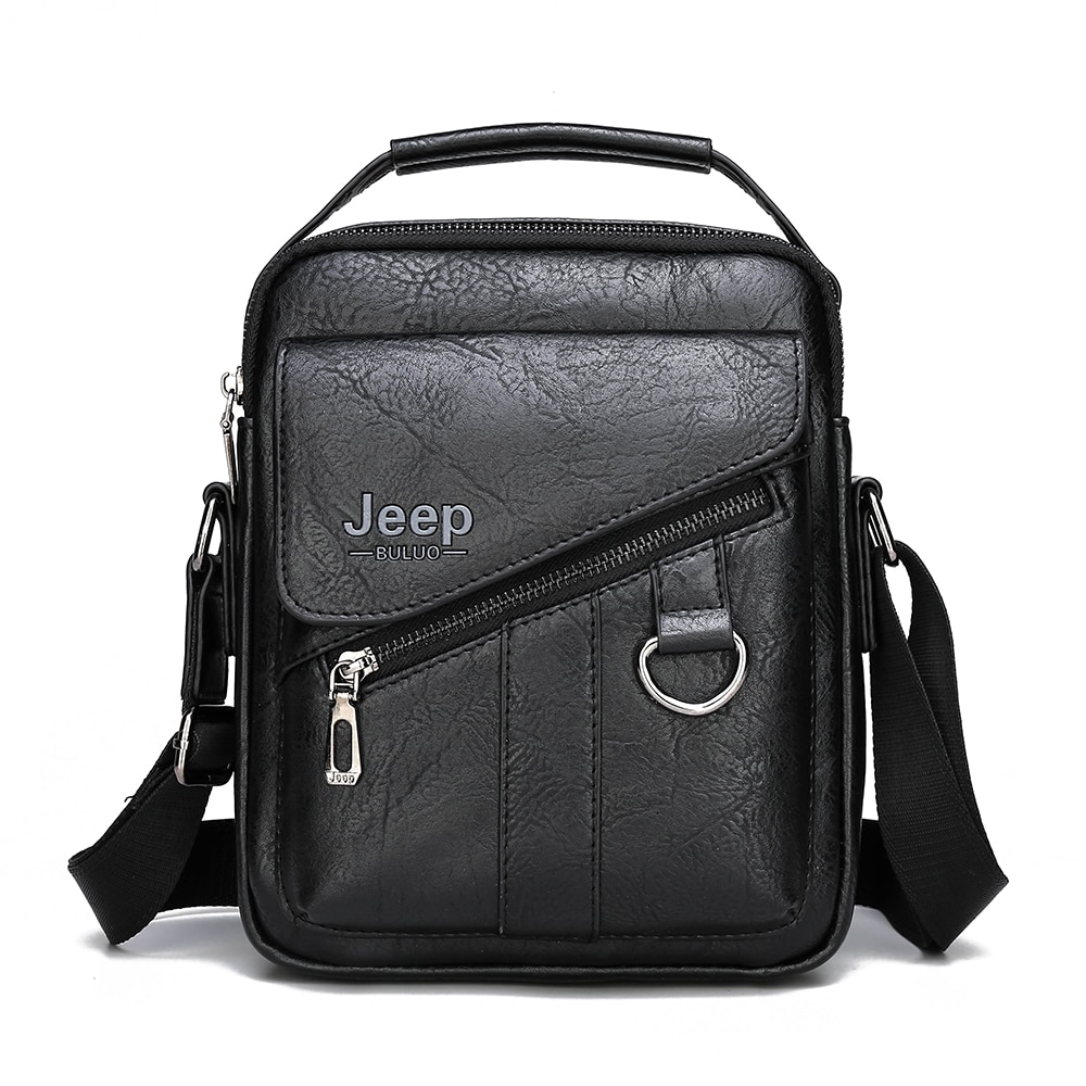 JEEP BULUO Mens Sling Bag | Split Leather Messenger Bag | Capthatt Mens Clothing & Accessories