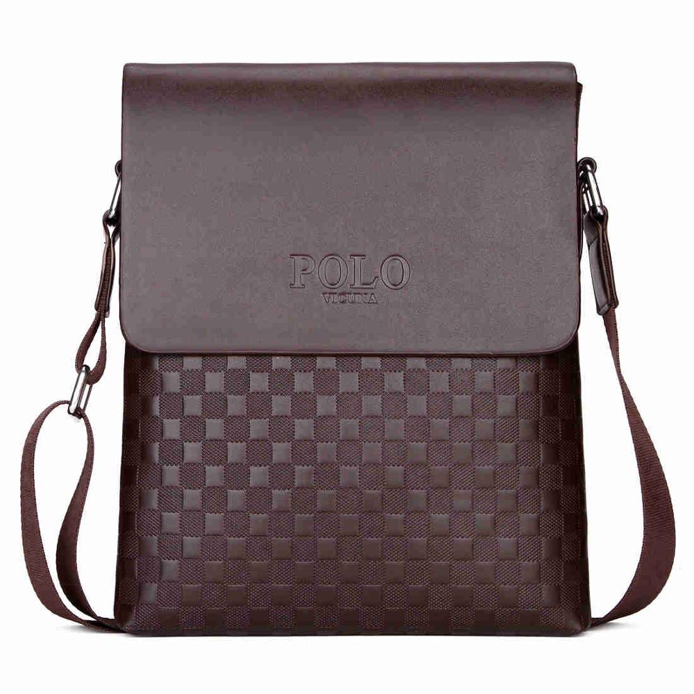 Polo Louie Men's Premium Leather Messenger Bag