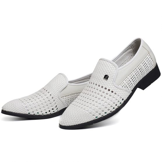Men's Woven Leather Loafers