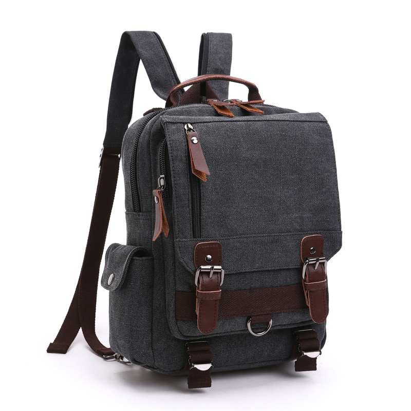 Scione Retro Messenger Bag, Canvas Shoulder Backpack, Sling Bag 