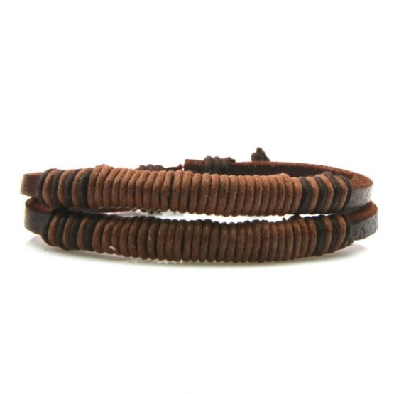 wide leather bracelet for men