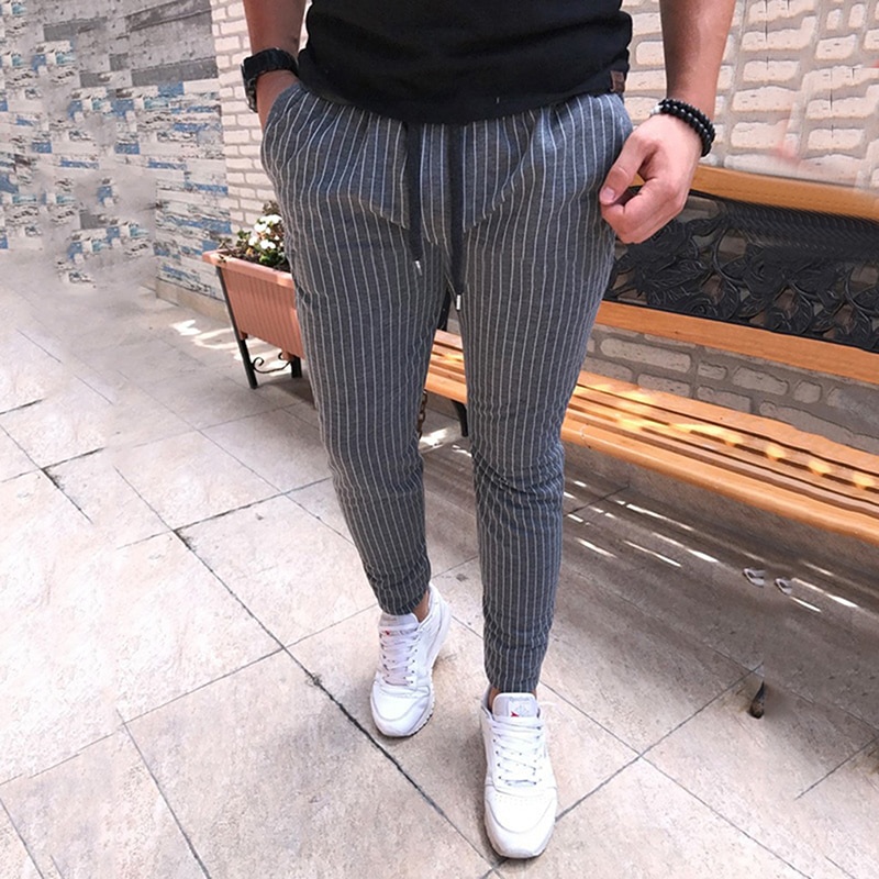 mens grey striped pants