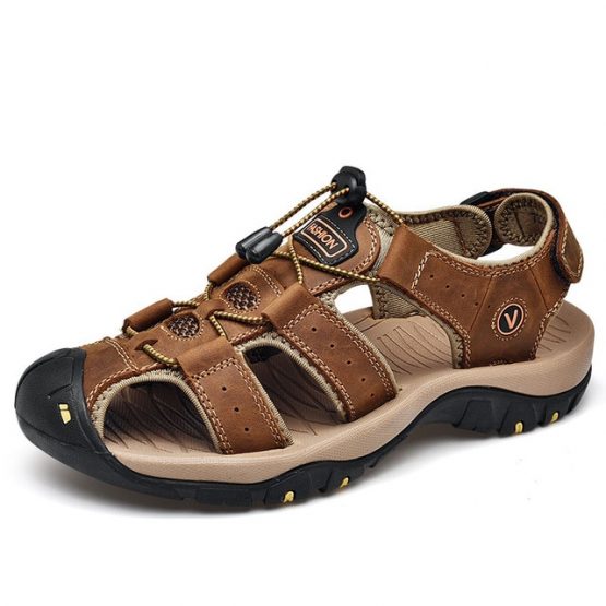 Mens Classic Soft Leather Sandals | Capthatt Mens Clothing & Accessories