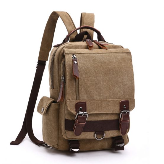 Scione Retro Messenger Bag, Canvas Shoulder Backpack, Sling Bag