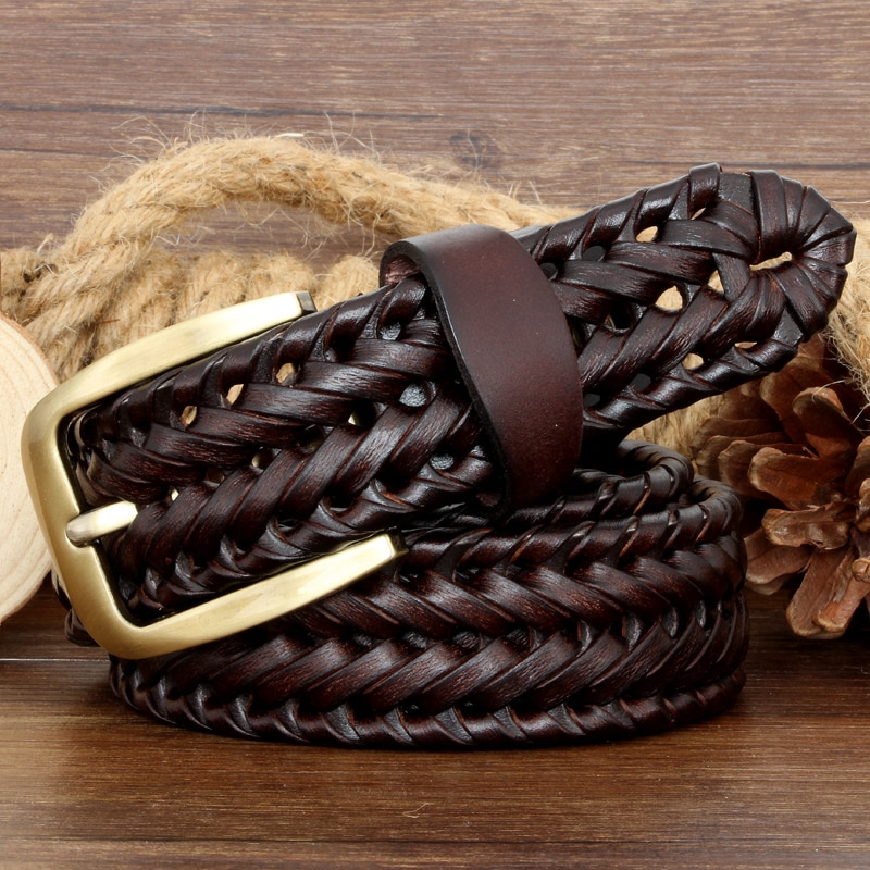 Genuine Leather Belt, Woven Design | Capthatt Mens Clothing & Accessories