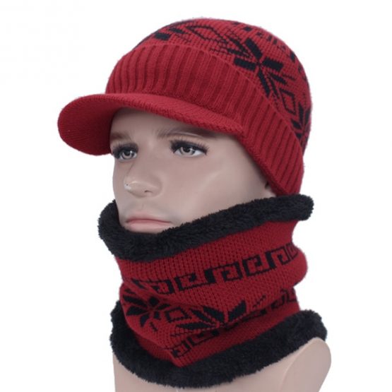 AETRUE Men's Knitted Hat And Scarf Set