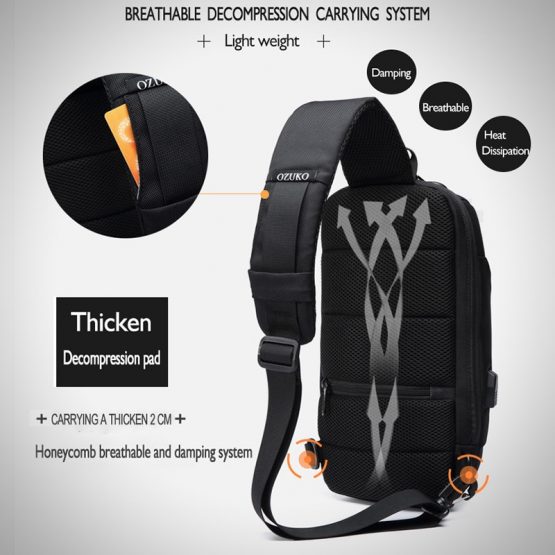 Wismun Anti Theft Sling Bag with USB Charging Port