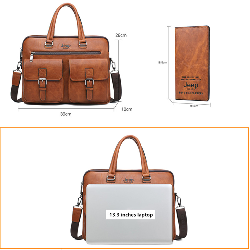 BULUOJEEP Leather Laptop Messenger Bag For Men 13 inch | Capthatt Mens ...
