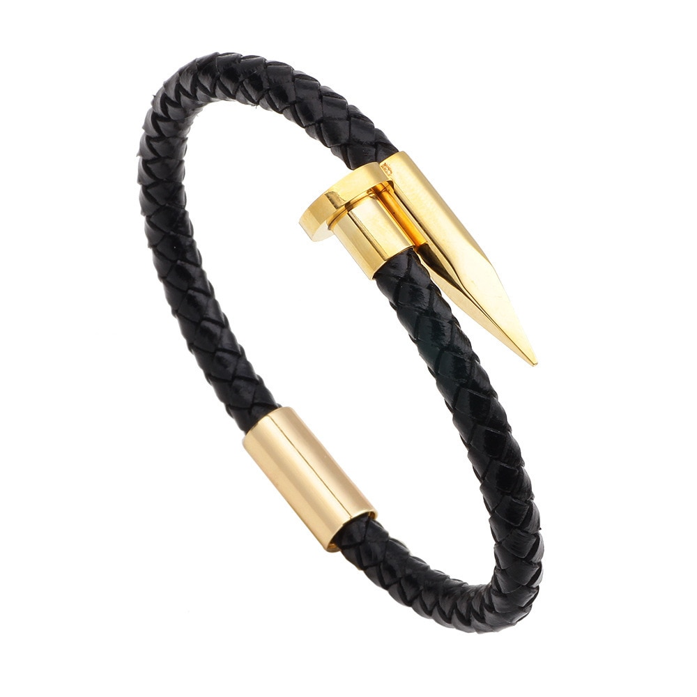 Naiqube Men S Leather Titanium Wrap Bracelet Capthatt Mens
