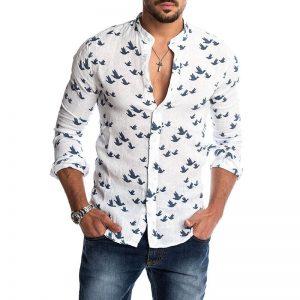 Bird Print Shirt Mens, Slim Fit | Capthatt Mens Clothing & Accessories