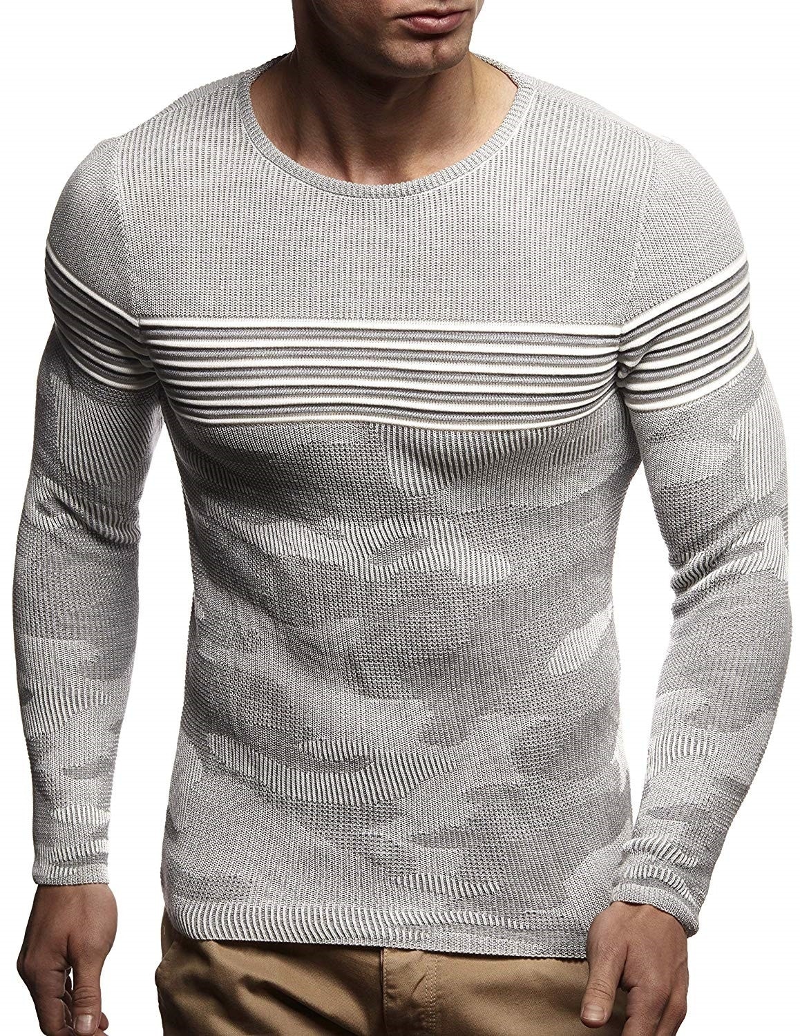 LEIF NELSON Men's Knit Sweater | Knitted Pullover With Round Collar ...