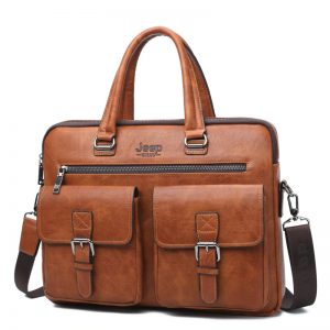 Leather Laptop Messenger Bag For Men-4