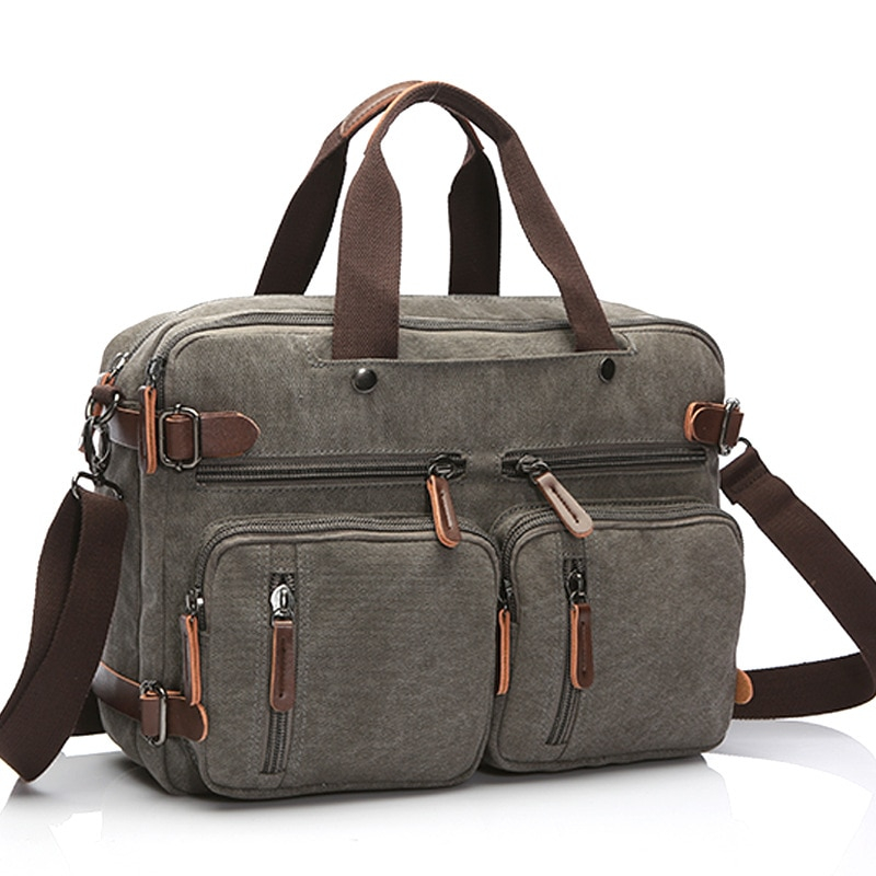 Scione Mens Canvas Laptop Bag | Shoulder Travel Bag (Large) | Capthatt Mens Clothing & Accessories