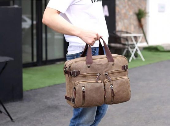 Scione Mens Canvas Laptop Bag | Shoulder Travel Bag
