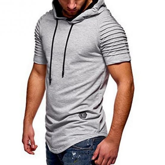 Short sleeve hoodie for men