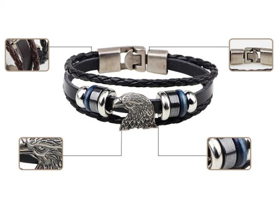 American Eagle Leather Bracelet-TRUST
