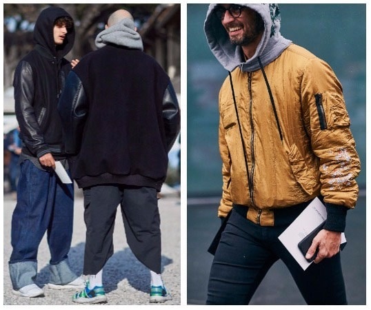 bomber jacket and hoodie