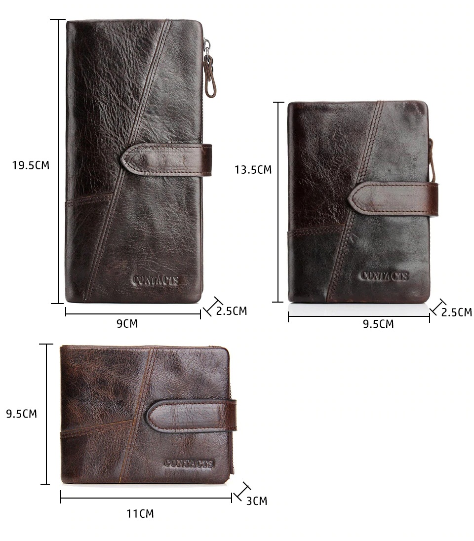 Luxury Genuine Leather Men's Wallet with Coin Pocket Zipper Style5