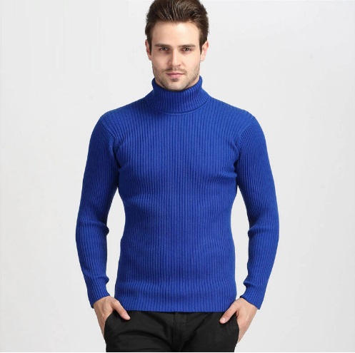 Cashmere Wool Men Sweater, Turtleneck Slim Fit | Capthatt Mens Clothing ...