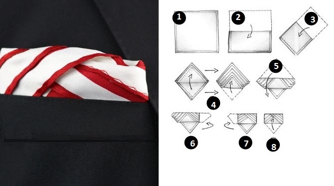 The croissant pocket square fold - step by step instructions