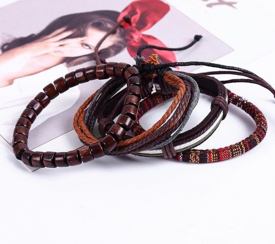 Linen Handmade Rope Wrap Multilayer Bracelet