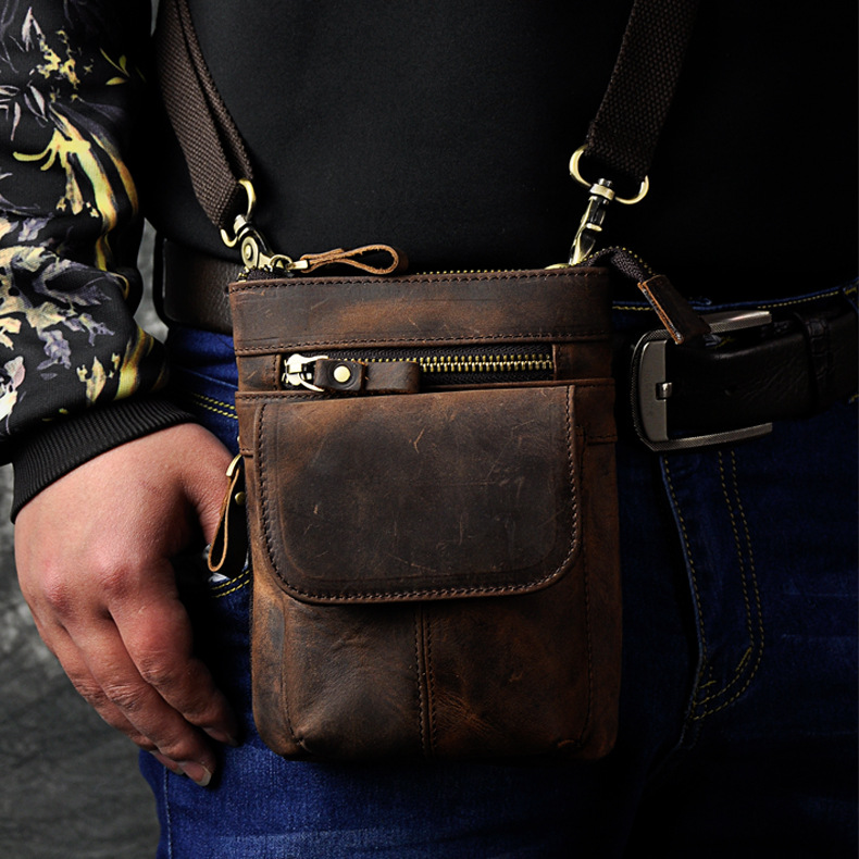 Genuine Leather Mens Sling Bag Small | Capthatt Mens Clothing 