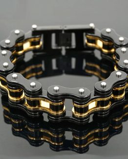 Bicycle Chain Gold Black Bracelets