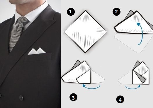 how to fold a two point pocket square