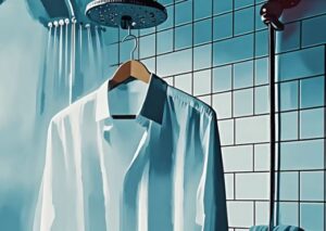 how to iron clothes in shower