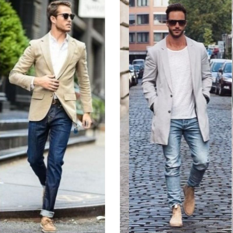 men blue shoes outfit