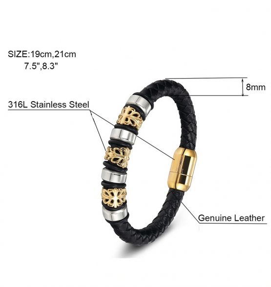 steel leather bracelets