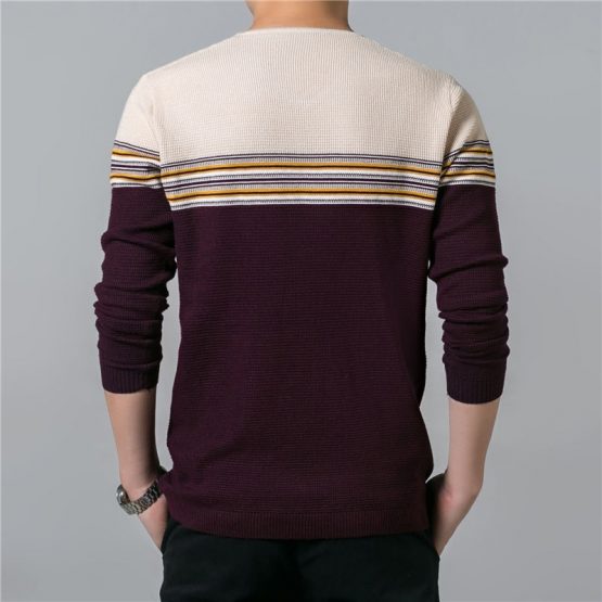 COODRONY Mens Pullover, Striped V-Neck wrong